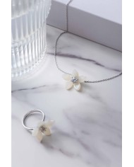 Collar de Cadena Fina Monet Garden Blanco