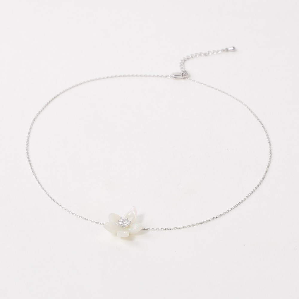 Collar de Cadena Fina Monet Garden Blanco
