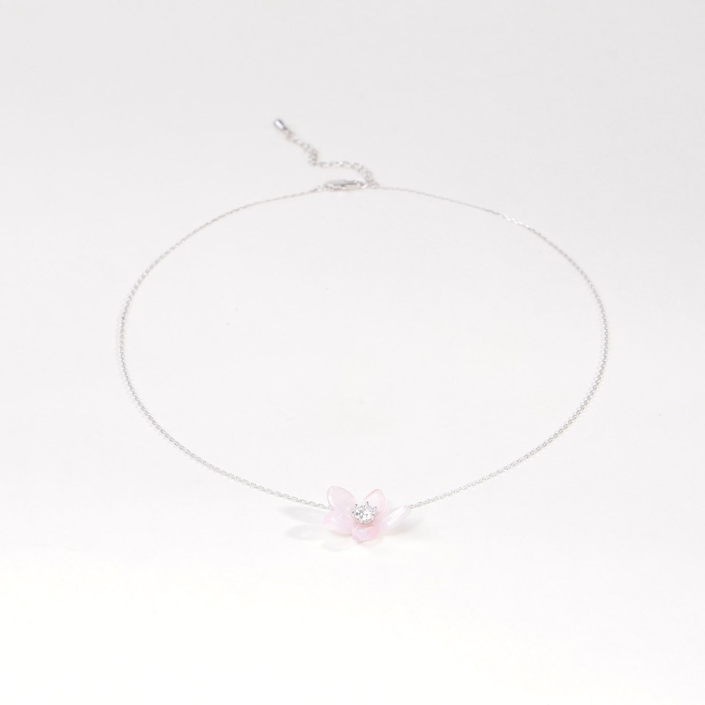 Collar de Cadena Fina Monet Garden Rosa