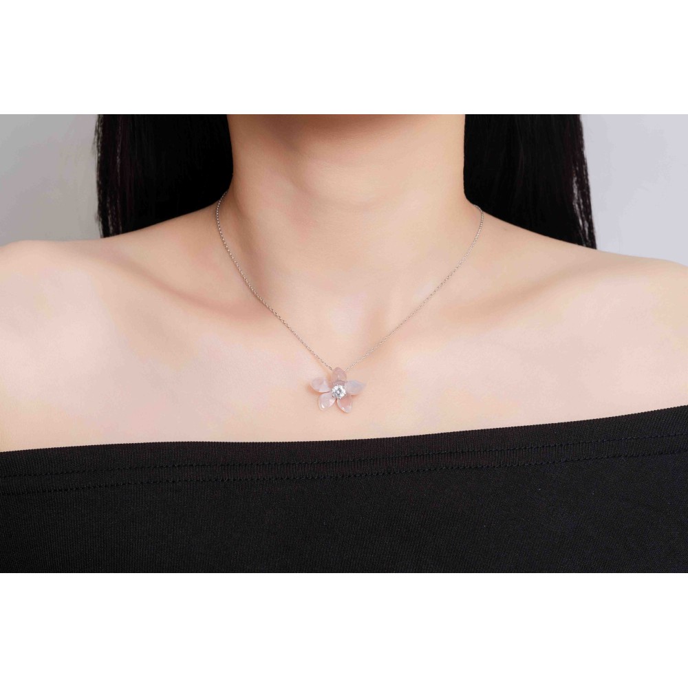 Collar de Cadena Fina Monet Garden Rosa