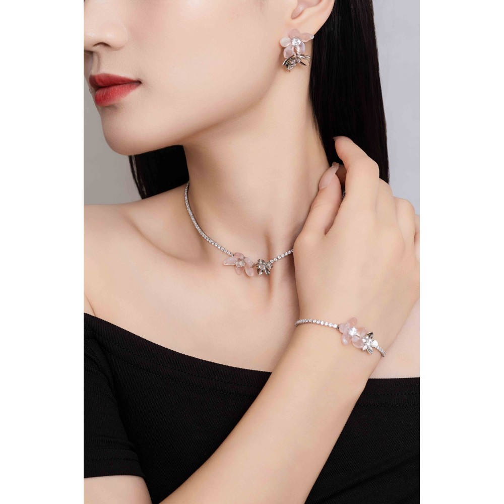Pendientes Monet Garden Rosas Floating Light