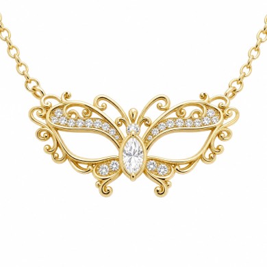 Venetian Butterfly Masquerade Necklace